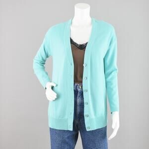 Talbots Blue Lightweight Spring Girlfriend Cardigan Women's Small